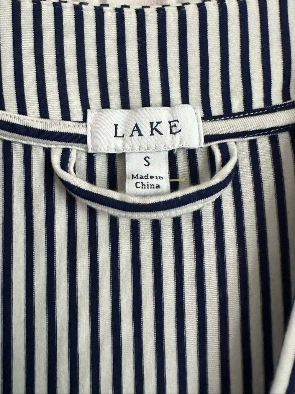 LAKE DreamModal Kimono Pajama Wrap Top Blue Depths Stripe Small